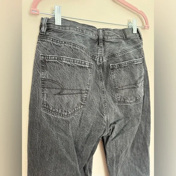 American eagle baggy straight leg jeans black distressed - Picture 10 of 10